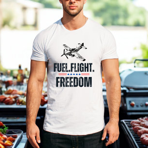 T-shirt P-51 Avion Ancien Militaire Vol Carburant Liberté