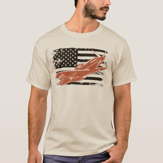 T-shirt P-51 Mustang American Fighter Plane (Devant)