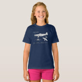 T-shirt P-51D Mustang - Plan d'avion ABD (Devant entier)