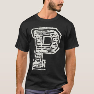 T-shirt P dans la police sportive Vintage