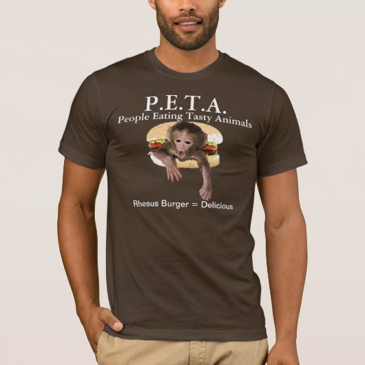 T-shirt P.E.T.A. Les gens mangeant les animaux savoureux (Devant)