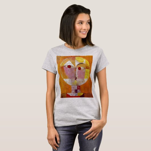 T-shirt P. Klee Senecio Peinture Art Abstrait Acier léger (Devant entier)