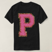 T-shirt P - Parties scintillant Bubblegum Varsity Lettre P (Design devant)