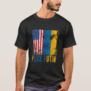 T-shirt P Uck F Utiliser Ukraine Drapeau américain S Appui