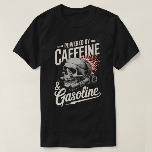 T-shirt PA45 alimenté par la caféine et l'essence (Design devant)