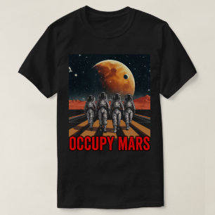 T-shirt PA58 Des astronautes marchent sur Mars colonisant