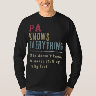 T-shirt Pa Know Everything - Grand-père Cadeau