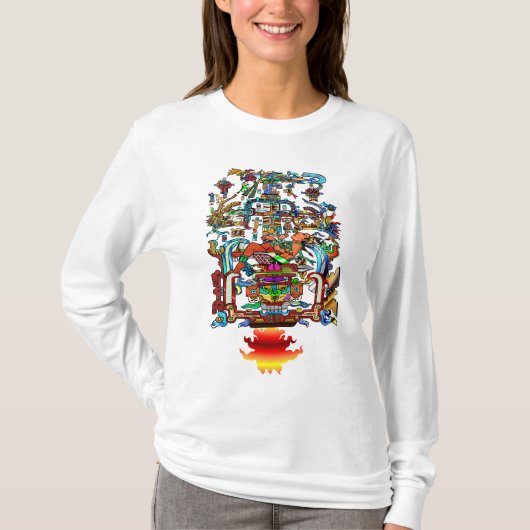 T-shirt Pacal et les mains maya (Femme de luxe) (Devant)