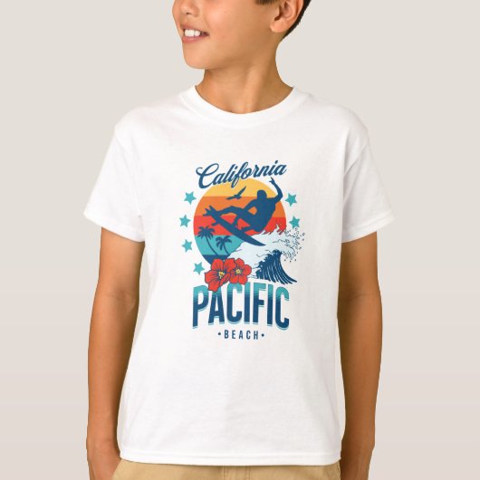 T-shirt Pacific Beach California surf (Devant)