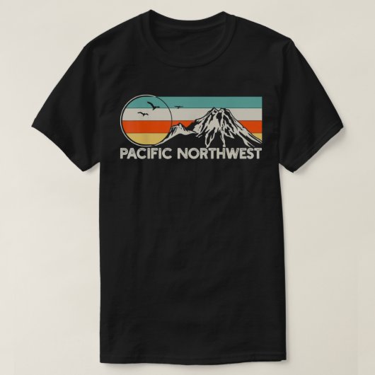 T-shirt Pacific Northwest Mountain Retro (Design devant)
