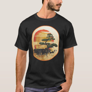 T-shirt Pacific Ocean Beach Bonsai Tree Sun Retro Vintage