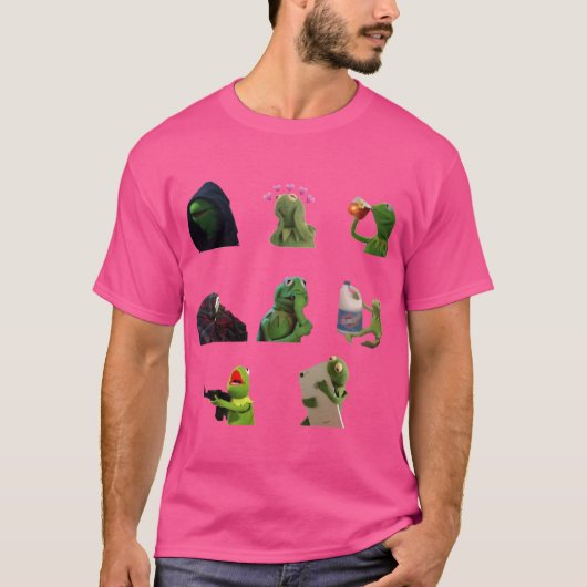 T-shirt Pack d'autocollants de mème de Kermit (Devant)