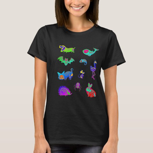 T-shirt Pack de créatures squelettiques funky (Devant)