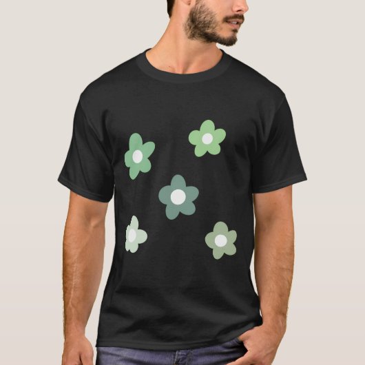 T-shirt Pack de fleurs vertes (Devant)