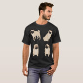 T-shirt Pack d'illustrations de Pug mignon (Devant entier)