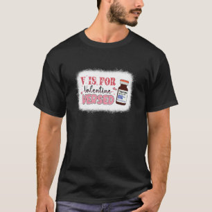 T-shirt PACU CRNA ICU ER Nurse V Est Pour Valentines Versé