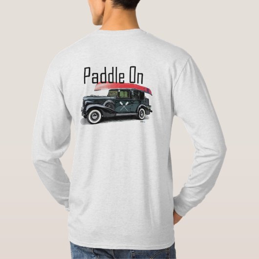 T-shirt Paddle On Classic Car Design - Homme Basic Long Sl (Dos)
