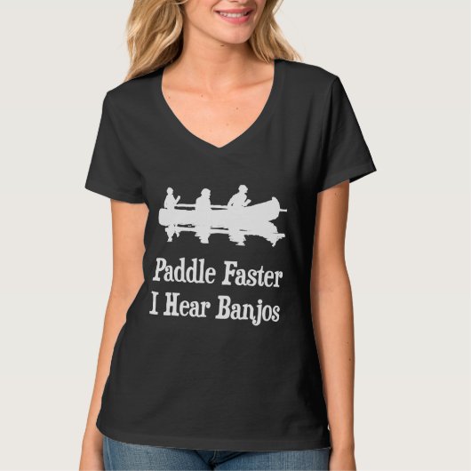 T-shirt Paddle plus rapidement j'entends Banjos Canoe Grap (Devant)