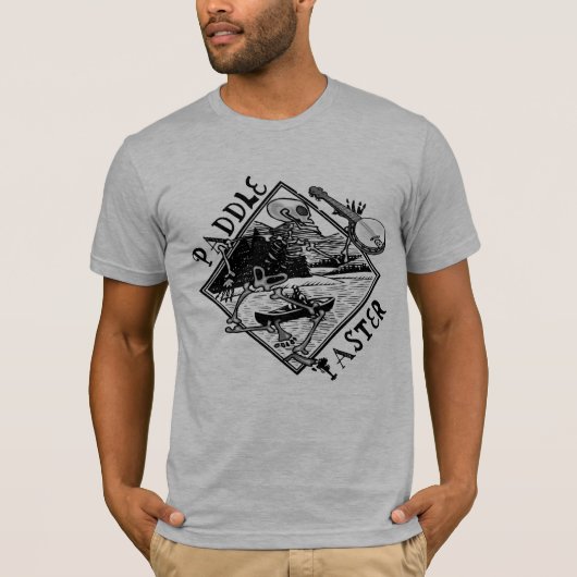 T-shirt Paddle Skeleton Canoe plus rapide (Devant)