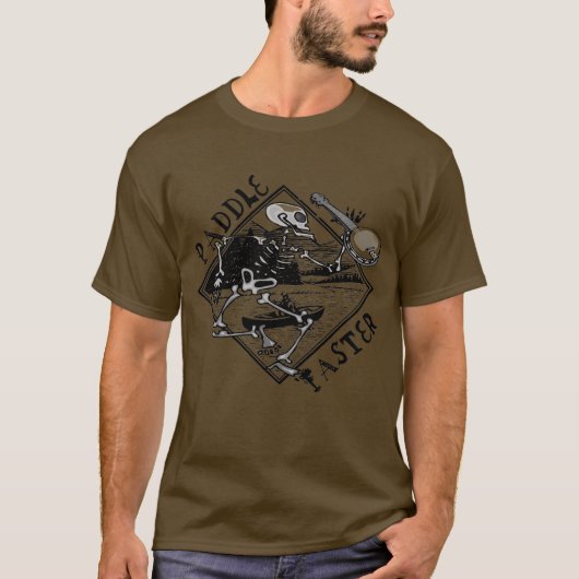 T-shirt Paddle Skeleton Canoe plus rapide (Devant)