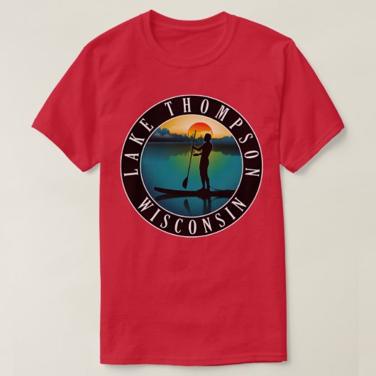 T-shirt Paddleboard du lac Thompson Wisconsin (Design devant)