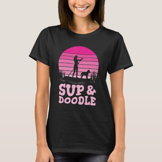 T-shirt Paddleboarding Dog SUP & Doodle (Devant)
