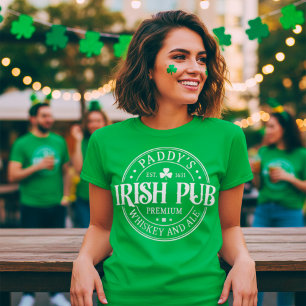 T-shirt Paddy's Irish Pub Green and White St Patrick's Day