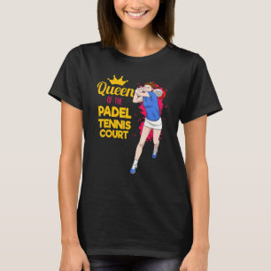 T-shirt Padel Paddle Tennis Queen Princess Backhand Racket