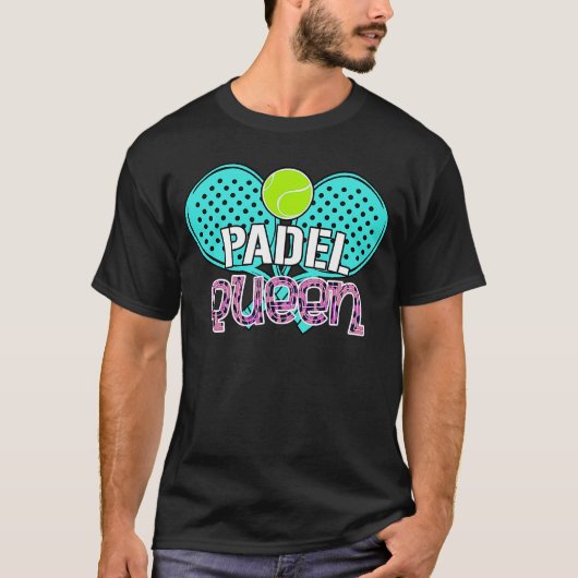 T-shirt Padel Paddle Tennis Queen Princess Backhand Racket (Devant)