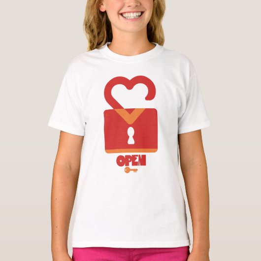 T-SHIRT PADLOCK OPEN CLOSED HEART BY MASANSER PIXELAT (Devant)