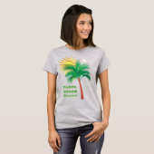T-shirt Padre Island Texas Palm Tree, Seagull and Sun (Devant entier)