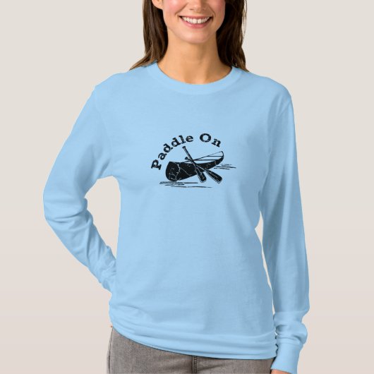 T-shirt Pagaie Distressed Sur Le Design - Femme Basic Long (Devant)