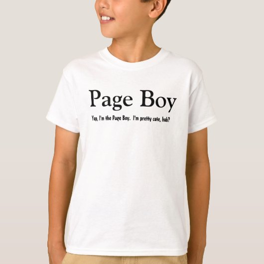 T-shirt Page amusante Boy Personnalisable Mariage Party Sh (Devant)