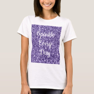 T-shirt Paillettes violet ultra violet texte scintillant c