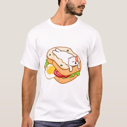 T-shirt Pain de chat et de sandwich (Devant)
