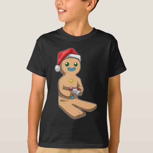 T-shirt Pain d'épice homme Noël Gamer (Devant)