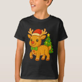 T-shirt Pain d'épice homme renne Santa Hat arbre de Noël (Devant)
