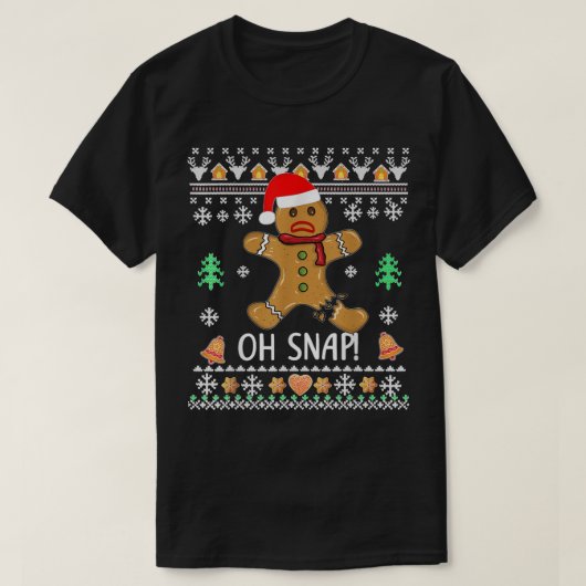 T-shirt Pain d'épice moche Cookie X Mas Oh Snap Funny Ch (Design devant)