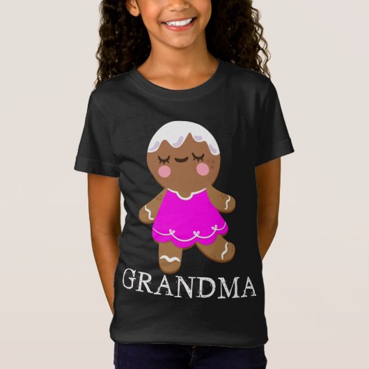 T-Shirt Pain d'épices Grand-mère Noël Correspondant Pyjama (Devant)