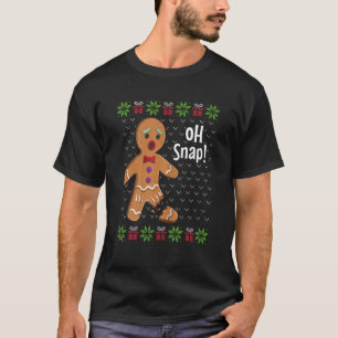 T-shirt Pain d'épices homme Oh Snap mignon Xmas laide Pa d