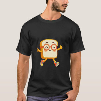 T-shirt Pain Dessin Animé Mignon Personnage Qui Saute