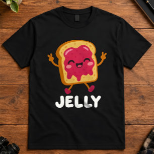 T-shirt Pain grillé en gelée de nourriture Kawaii Paire mi