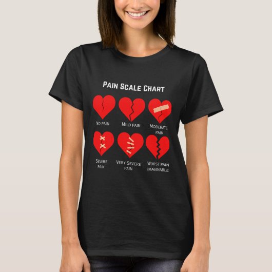 T-shirt Pain Scale Chart Design For Funny Valentines Day  (Devant)