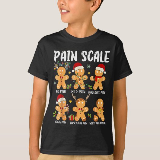 T-shirt Pain Scale Gingerbread Trauma Nurse Christmas Nurs (Devant)