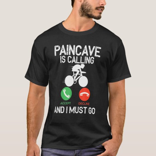 T-shirt Paincave Is Calling And I Must Go Triathlon (Devant)