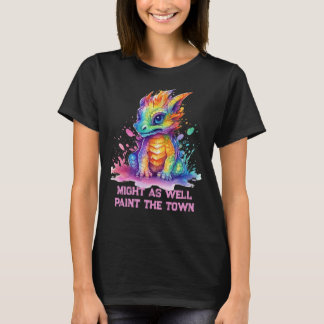 T-shirt Paint Soaked Baby Dragon drôle