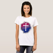 T-shirt Paint Splatz Bisexual Pride Christian Cross (Devant entier)