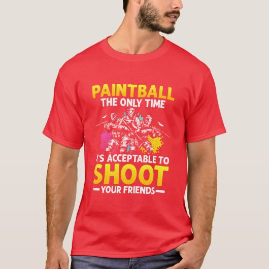 T-shirt Paintball Acceptableo Shoot Friendsacal Pl rétro (Devant)
