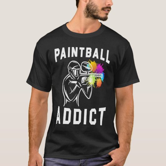 T-shirt Paintball Airsoft Paintballer Paintball Addict (Devant)