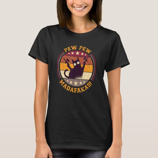 T-shirt Paintball Cat Pew Pew Madafakas Crazy Cat Paintba (Devant)